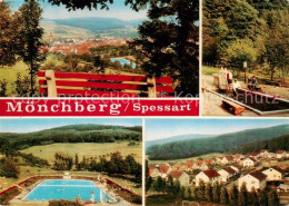 73865913 Moenchberg  Spessart Panorama Wassertreten Freibad Neubausiedlung  - Other & Unclassified