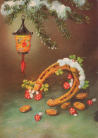 Neujahr Weihnachten PFERDSHOE Vintage Ansichtskarte Postkarte CPSM #PAT952.DE - New Year