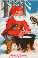 WEIHNACHTSMANN SANTA CLAUS WEIHNACHTSFERIEN Vintage Postkarte CPSM #PAK392.DE - Santa Claus