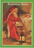 WEIHNACHTSMANN SANTA CLAUS KINDER WEIHNACHTSFERIEN Vintage Postkarte CPSM #PAK235.DE - Kerstman