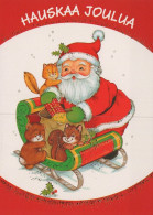 WEIHNACHTSMANN SANTA CLAUS TIERE WEIHNACHTSFERIEN Vintage Postkarte CPSM #PAK718.DE - Santa Claus