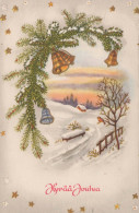 Feliz Año Navidad Vintage Tarjeta Postal CPSMPF #PKG230.ES - New Year