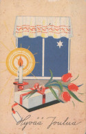 Feliz Año Navidad VELA Vintage Tarjeta Postal CPSMPF #PKG170.ES - New Year