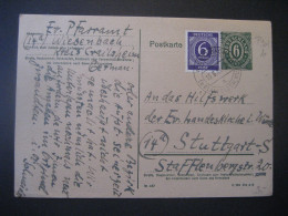 Deutschland- Ganzsache Postkarte, Gelaufen 1946 Von Wiesenbach Nach Stuttgart - Cartoline - Usati