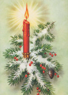 Feliz Año Navidad VELA Vintage Tarjeta Postal CPSM #PBN680.ES - Nouvel An