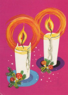 Feliz Año Navidad VELA Vintage Tarjeta Postal CPSM #PBN983.ES - Anno Nuovo