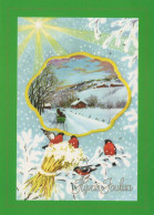 Feliz Año Navidad PÁJARO Vintage Tarjeta Postal CPSM #PBM609.ES - Anno Nuovo