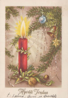 Feliz Año Navidad VELA Vintage Tarjeta Postal CPSM #PAZ996.ES - Neujahr