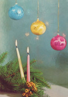 Feliz Año Navidad VELA Vintage Tarjeta Postal CPSM #PAZ302.ES - New Year