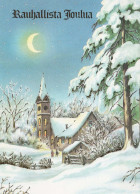 Feliz Año Navidad IGLESIA Vintage Tarjeta Postal CPSM #PAY443.ES - New Year