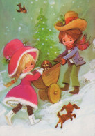 Feliz Año Navidad NIÑOS Vintage Tarjeta Postal CPSM #PAY004.ES - New Year