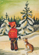 Feliz Año Navidad NIÑOS Vintage Tarjeta Postal CPSM #PAW752.ES - Neujahr