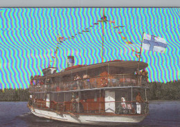 SHIP FINNLAND Suomi LENTICULAR 3D Vintage Ansichtskarte Postkarte CPSM #PAZ183.DE - Péniches