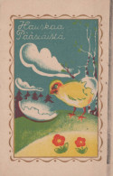 OSTERN HUHN EI Vintage Ansichtskarte Postkarte CPA #PKE439.DE - Pâques