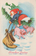 Neujahr Weihnachten GNOME Vintage Ansichtskarte Postkarte CPSMPF #PKD859.DE - Neujahr