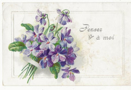 472 - Pensez à Moi - Violettes " En Relief" - Fleurs