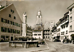 73832024 Ueberlingen Bodensee Marktplatz Mit Brunnen Ueberlingen Bodensee - Überlingen