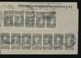 BELGIAN CONGO 5C AFFR.MULTIPLE  STANLEY BANDE DE JOURNAL E/VILLE 05.1932 VERS BRUXELLES - Storia Postale