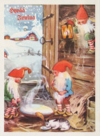 Neujahr Weihnachten GNOME Vintage Ansichtskarte Postkarte CPSM #PBL707.DE - New Year