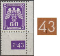 016a/ Pof. SL 16, Corner Stamp, Plate Number 2-43, Type 1, Var. 3 - Unused Stamps
