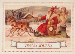 WEIHNACHTSMANN SANTA CLAUS Neujahr Weihnachten HIRSCH Vintage Ansichtskarte Postkarte CPSM #PBB200.DE - Kerstman