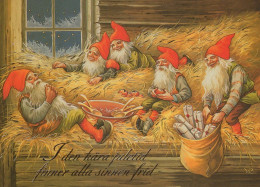 Neujahr Weihnachten GNOME Vintage Ansichtskarte Postkarte CPSM #PBA680.DE - New Year