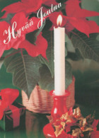 Neujahr Weihnachten KERZE Vintage Ansichtskarte Postkarte CPSM #PBA364.DE - Neujahr