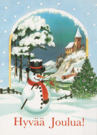 Neujahr Weihnachten SCHNEEMANN Vintage Ansichtskarte Postkarte CPSM #PAZ671.DE - Nouvel An