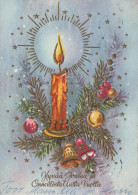 Neujahr Weihnachten KERZE Vintage Ansichtskarte Postkarte CPSM #PAZ998.DE - Nouvel An