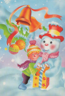 Neujahr Weihnachten SCHNEEMANN KINDER Vintage Ansichtskarte Postkarte CPSM #PAZ740.DE - Neujahr