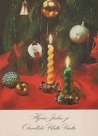 Neujahr Weihnachten KERZE Vintage Ansichtskarte Postkarte CPSM #PAZ304.DE - Neujahr