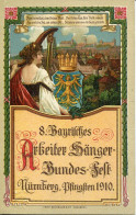 X0576 Bayern Baviere,stationery Postcard 5pf. 1910 Nurnberg, Pfingsten 1910, 8,bayerische Arbeiter Sanger Bundes Fest - Entiers Postaux