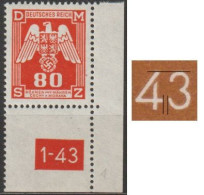 017/ Pof. SL 17, Corner Stamp, Plate Number 1-43, Type 1, Var. 1 - Nuevos