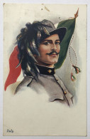 CPA Patriotique Guerre 14-18 Portrait Soldat Italien - Postes Militaires Belgique 1917 - Vivian Mansell & Co London - War 1914-18
