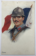 CPA Patriotique Guerre 14-18 Portrait Soldat Français - Postes Militaires Belgique 1917 - Vivian Mansell & Co London - War 1914-18