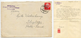 Germany 1940 Cover & Letter; Badgastein - Windischbauer, Geflügelfarm (Poultry Farm) To Schiplage; 12pf. Hindenburg - Lettres & Documents