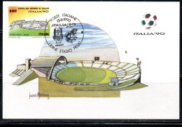 ITALIA 90 REPUBBLICA ITALY REPUBLIC 1990 COPPA DEL MONDO DI CALCIO STADIO FRIULI UD L. 800 MAXI MAXIMUM CARD CARTOLINA - Cartes-Maximum (CM)