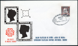 Madrid - Perforado - Edi O 2830 - Sobre Perforación "Araña" + Mat "Exposición Filatélica Hispano - Británica" - Storia Postale