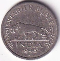 INDIA COIN LOT 282, QUARTER RUPEE 1946, KING GEORGE VI, BOMBAY MINT, XF - Indien