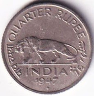 INDIA COIN LOT 283, QUARTER RUPEE 1947, KING GEORGE VI, BOMBAY MINT, AUNC - Inde