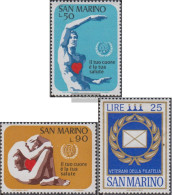 San Marino 1013-1014,1015 (complete Issue) Unmounted Mint / Never Hinged 1972 Heart Months, Veteran The Philately - Ungebraucht