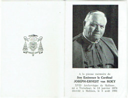 Doodsprentje. Image Mortuaire. Cardinal Van ROEY. XVIIè Archevêque De Malines. Vorselaar 1874/Malines 1961. - Andachtsbilder