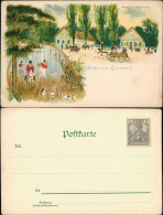 Grunewald-Berlin Litho AK 2 Bild Restaurant Pfaueninsel Jagd 1907 - Grunewald