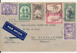 BELGIAN CONGO LETTRE PAR AVION DE BONDO 01.06.35 TO ST NICOLAS - Cartas & Documentos