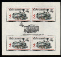 Tschechoslowakei 1987 - Mi.Nr. Block 71 - Postfrisch MNH - Eisenbahnen Railways Lokomotiven Locomotives - Trenes