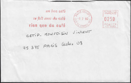 France 1992. Empreinte De Machine à Affranchir. Un Bon Café Se Fait Avec Du Café, Rien Que Du Café - Sonstige & Ohne Zuordnung