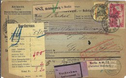 ALLEMAGNE Ca.1902: Bulletin D'Expédition CR De Schöneberg Bei Berlin Pour Genève (Suisse) - Covers & Documents