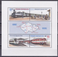 Tschechische Republik Ceska 2000 - Mi.Nr. Block 13 - Postfrisch MNH - Eisenbahnen Railways Lokomotiven Locomotives - Eisenbahnen