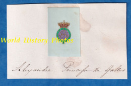 Monogramme Ancien XIXe - Alexandra Princesse De GALLES - Héraldique Famille Armoirie Royale Wales Princess Danmark - Exlibris