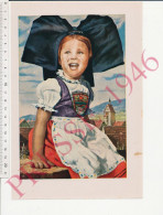 Gravure Colorisée 1946 Format 24 X 16 Cm Jeune Alsacienne En Costume Alsace Coiffe Enfant - Unclassified